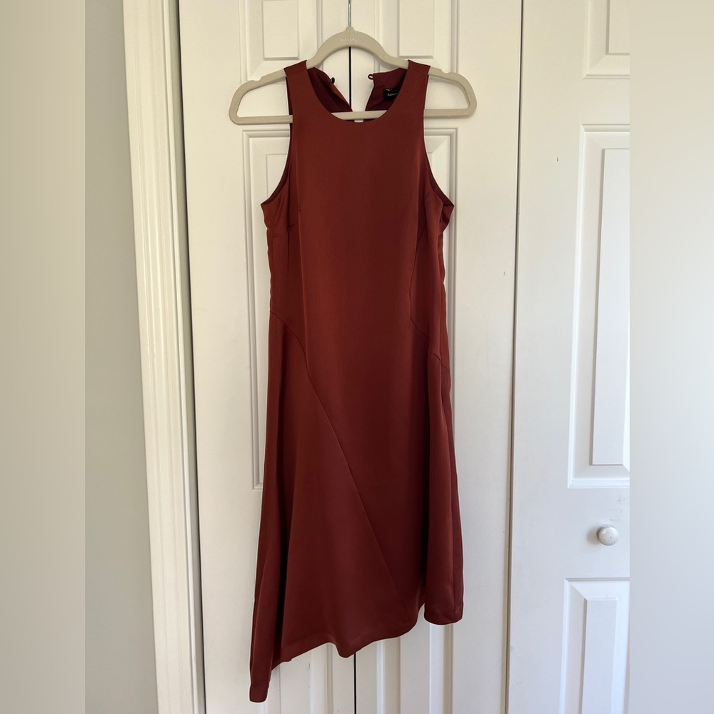Banana Republic Asymmetrical Dress, rust, silky, crêpe - Women’s Sz 4
